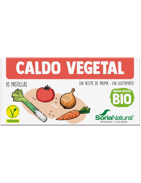 Caldo Vegetal 10 Pastillas Bio Vegan de Soria Natural