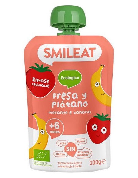 Pouch De Fresa Y Platano 100 G Eco de Smileat