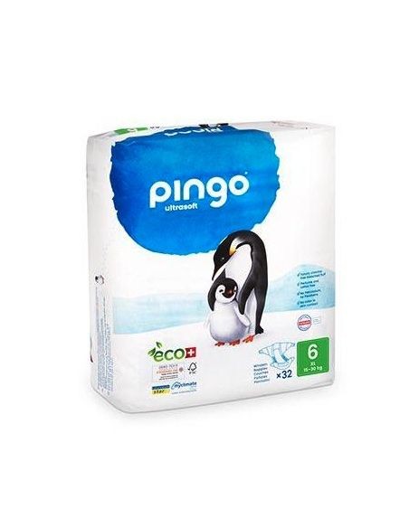 Pañales T6 15-30 Kg Bio, 32 Uds de Pingo