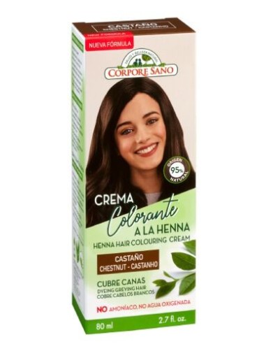 Crema Colorante a la Henna Castaño