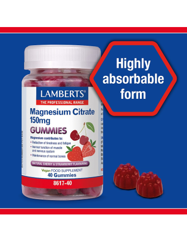 Pack 5 Uds. Citrato de Magnesio (Gummies) 40 Gum de Lamberts