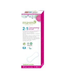Protegeslips 2 en 1 Maxi Plus / Compresa Ultra Masmi Natural Cotton 24U