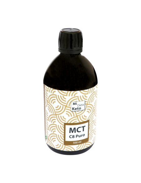 Aceite MCT C8 puro. Frasco de 500ml