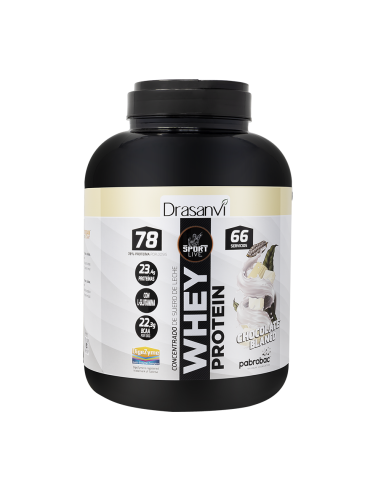 Whey Protein Concentrada Chocolate Blanco 2Kg Sport Live Drasanvi