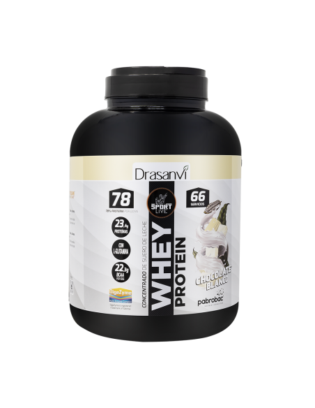 Whey Protein Concentrada Chocolate Blanco 2Kg Sport Live Drasanvi