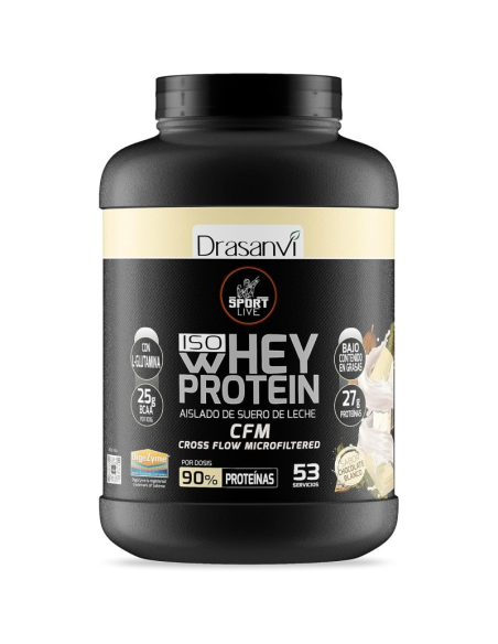 Whey Protein Aislado Choco Blanco 1,6Kg Sport Live Drasanvi