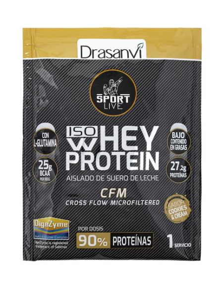 Monodosis Whey Protein Aislado Cookies And Cream 30G Sport Live Drasanvi
