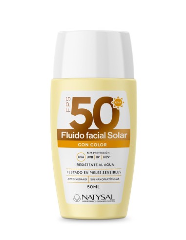 Solar Spf50 Facial Con Color Resistente Agua 50 Ml de Natysal