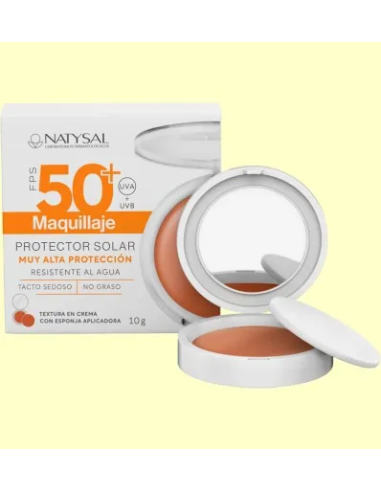 Maquillaje Solar Compacto Natysal FPS50+ 10g Protección Total