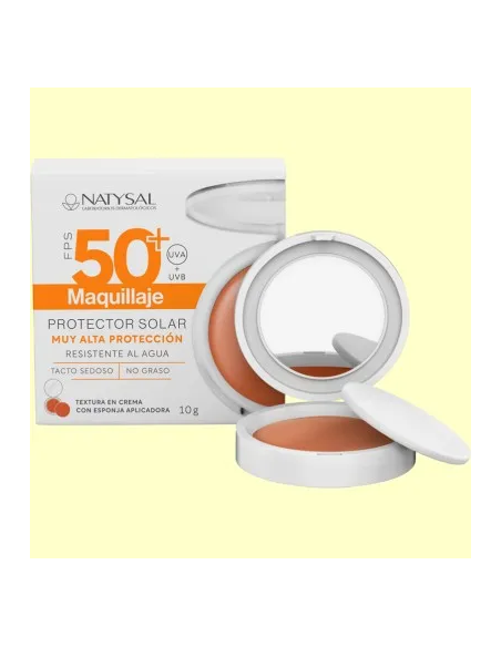 Maquillaje Solar Compacto Natysal FPS50+ 10g Protección Total