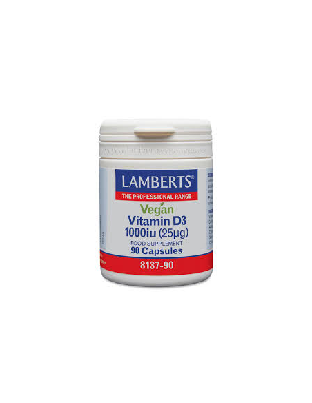 Pack 2 Uds. Vitamina D3 Vegana 1000 UI (25 µg) de Lamberts