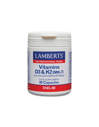 Pack 2 Uds. Vitamina D3 (2000 UI) + K2 (como MK-7) (90 µg) de Lamberts