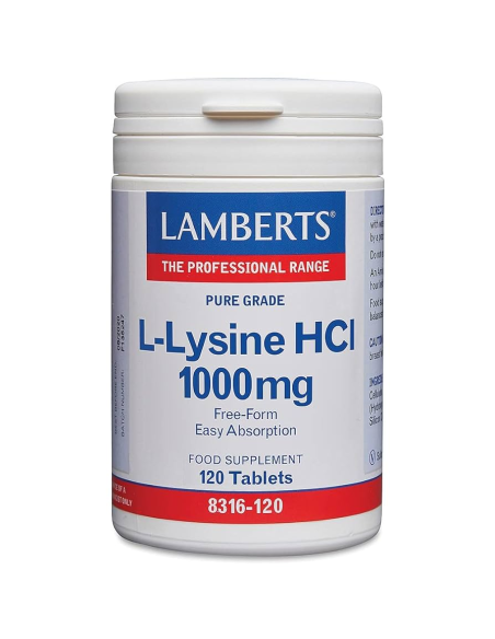 Pack 2 Uds. L-Lisina HCl 1000 mg de Lamberts