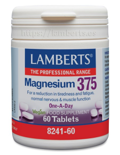 Pack 2 Uds. Magnesio 375 mg por tableta de Lamberts