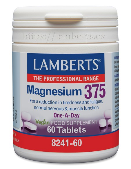 Pack 2 Uds. Magnesio 375 mg por tableta de Lamberts