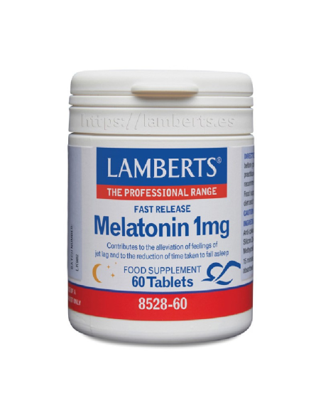 Pack 5 Melatonina 1 mg Lamberts 60 Tabs Liberación Rápida