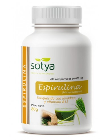 Espirulina + Vit B12 400Mg 200 Comp de Sotya