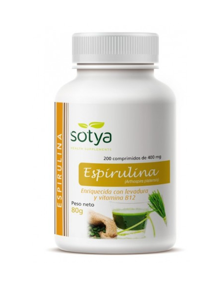 Espirulina + Vit B12 400Mg 200 Comp de Sotya