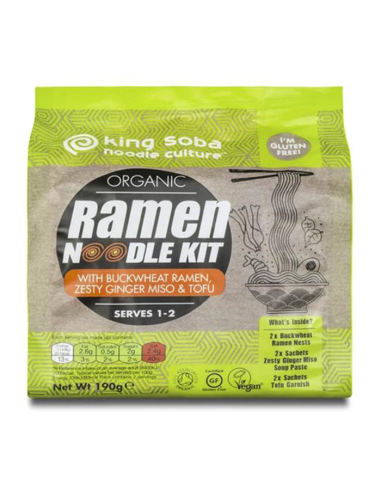 Kit Ramen Sin Gluten Bio King Soba 190g  Sarraceno y Miso