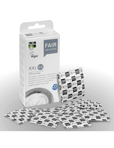 Preservativos XXL 60mm Fair Squared 8 unidades Comercio Justo