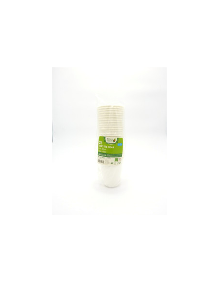 Vasos 20cl 100% Compostables Ecodis - Pack 25 unidades