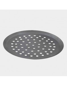 Molde redondo perforado De Buyer 28 cm hierro azul para pizza