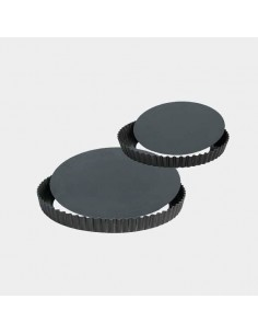 Molde redondo rizado De Buyer hierro azul 24 cm para tartas