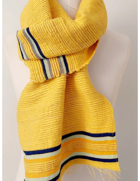 Bufanda ecológica de algodón GOTS amarilla 210x50 cm By Venga