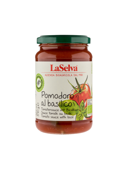 Tomate con albahaca Pomodore al Basilico 340g Laselva