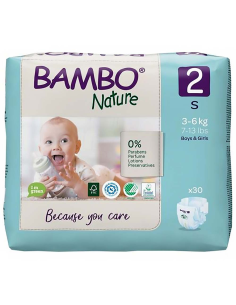 Pañales Bambo Nature Talla 2, 3-6 kg, 30 unidades ecológicos