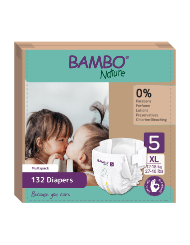 Pañales Bambo Nature Talla 5, 44 unidades, 12-18 kg