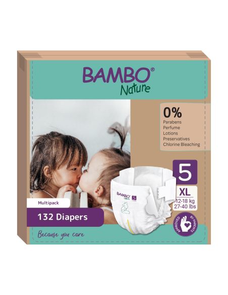 Pañales Bambo Nature Talla 5, 44 unidades, 12-18 kg