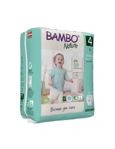Pañal Pants Bambo Nature Talla 4, 7-14 kg, 20 unidades