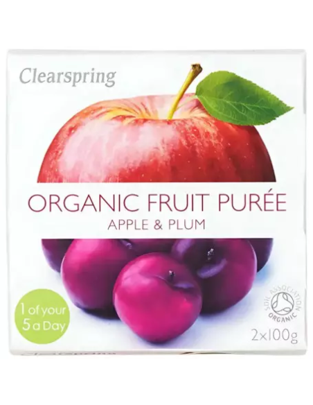 Pack 12 Uds. Compota De Manzana Y Ciruela Bio 2x100 g  de Clearspring