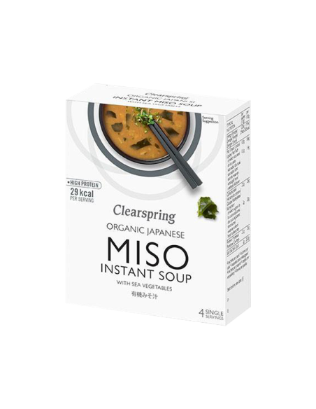 Pack 8 Uds. Sopa Miso/Algas Instant Bio 4x10 g  de Clearspring