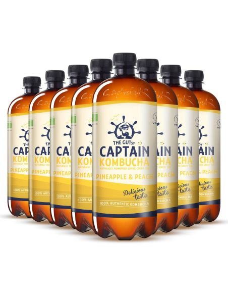 Pack 6 Uds. Sabor Piña Y Melocotón Bio 1 L  de Captain