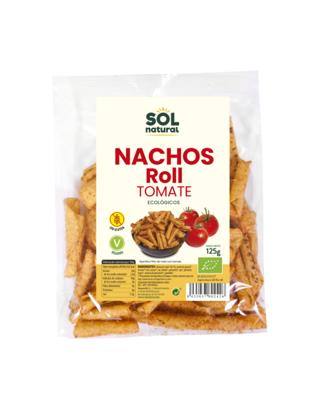 Pack 24 Uds. Nachos Roll Maíz Tomate Sin Gluten Bio 125 g  de Solnatural