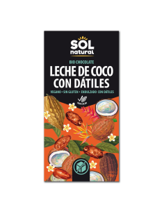 Pack 10 Uds. Tableta Chocolate Con Leche De Coco Y Dátiles Bio 70 g  de Solnatural