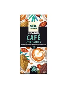 Pack 10 Uds. Tableta Chocolate De Café Con Dátiles Bio 70 g  de Solnatural