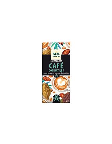 Pack 10 Uds. Tableta Chocolate De Café Con Dátiles Bio 70 g  de Solnatural