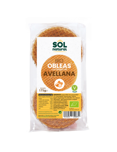 Pack 12 Uds. Obleas Con Avellanas Bio 175 g  de Solnatural