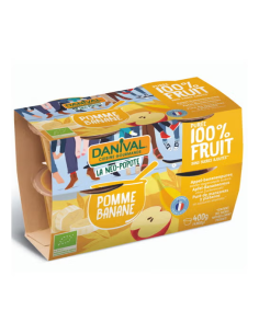 Pack 4 Purés De Manzana Y Plátano Bio, 400 G de Danival