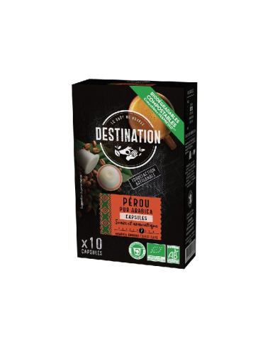 Capsulas Biodegradables Pur Arabica Peru Bio, 10X5,5 G de Deastination