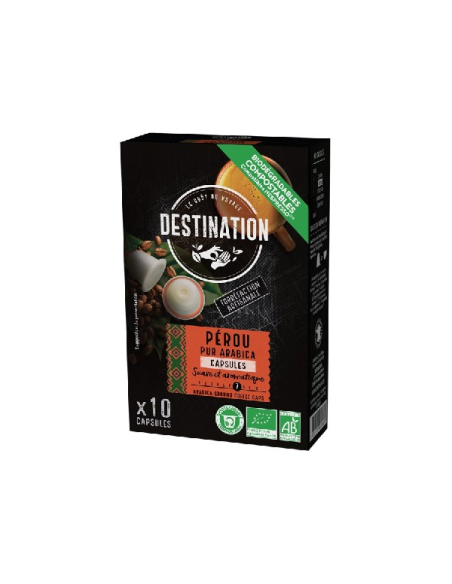 Capsulas Biodegradables Pur Arabica Peru Bio, 10X5,5 G de Deastination