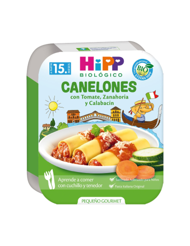 Canelones Con Tomate, Zanahoria Y Calabacín Bio 250 g  de Hipp