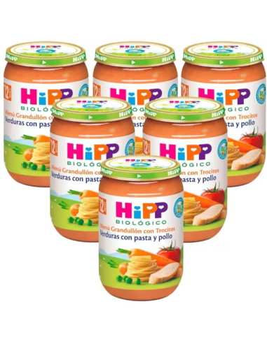 Pack 6 Uds. Tarrito De Verduras Con Pasta Y Pollo Bio 220 g  de Hipp
