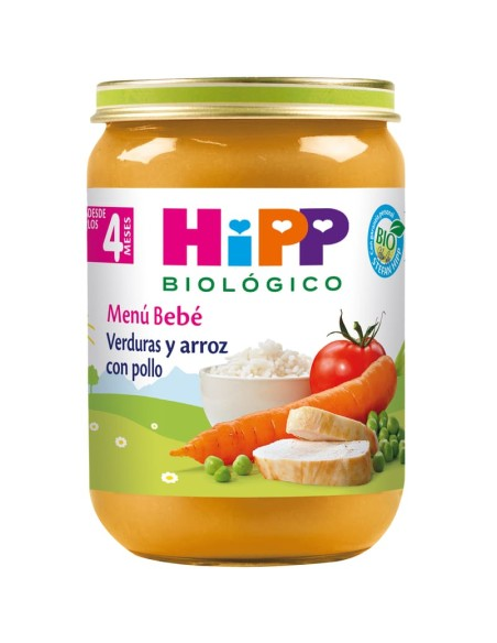 Pack 6 Uds. Tarrito De Verduras Y Arroz Con Pollo Bio 190 g  de Hipp
