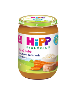 Pack 6 Uds. Tarrito De Arroz Con Zanahoria Y Ternera Bio 190 g  de Hipp