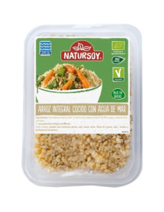 Arroz integral, cocinado con agua de mar