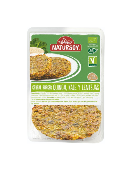 Quinoa Burger Kale, Lentejas, Pasas y Almendras